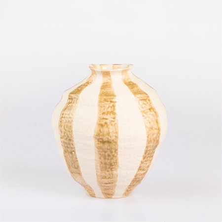 Fieldcrest Cleo Stripe Vase Caramel