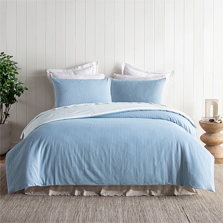 Design Republique Stripe Blue Cotton Duvet Cover Set