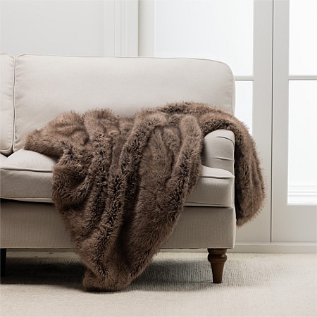 Design Republique Sepia Faux Fur Throw
