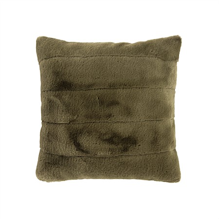 Design Republique Emerson Stripe Faux Fur Olive Cushion 