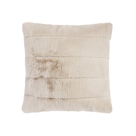 Design Republique Emerson Stripe Faux Fur Natural Cushion 55 × 55cm 