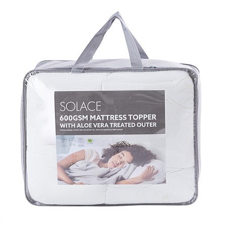 Solace 600gsm Mattress Topper With Aloe Vera Treated Outer 