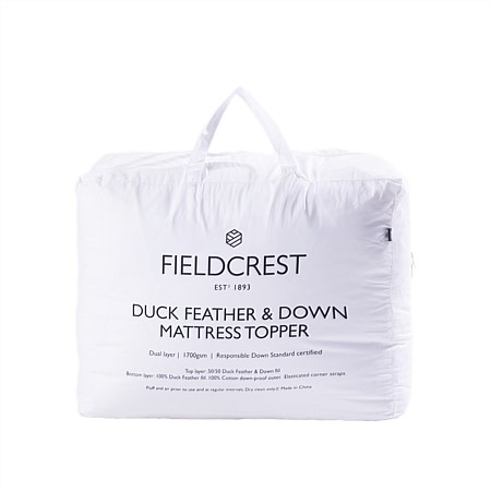 Fieldcrest Mattress Topper Dual Duck Feather & Down 