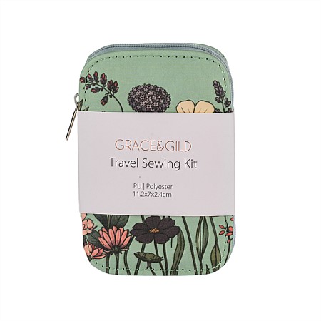 Grace & Gild Travel Sewing Kit Floral Meadow