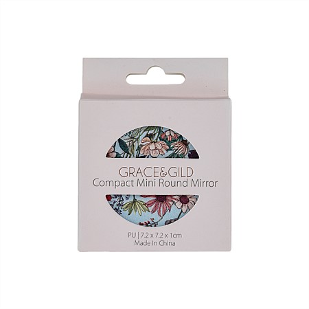 Grace & Gild Compact Mini Round Mirror Meadow