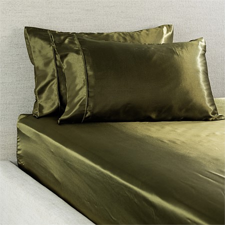 Hometones Sadie Satin Fitted Sheet & Pillowcase/s 