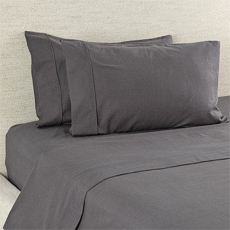 Hush Plain Coal Flat Flannelette Sheet 