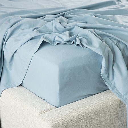 Hush Plain Blue Fitted Flannelette Sheet 