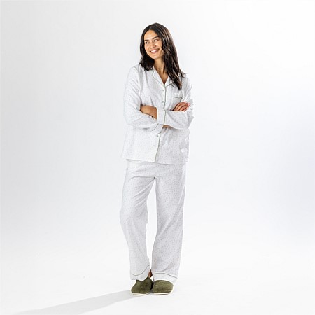 Gracious Living Sage Floral Flannelette PJ Set 
