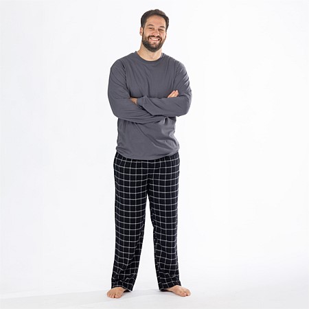 bb&b Sleep Men's Black Check Flannelette PJ Set