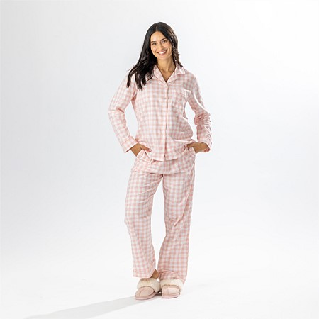bb&b Sleep Pink Gingham Flannelette PJ Set 