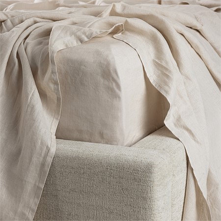 Ecoanthology 100% French Flax Linen Fitted Sheet 