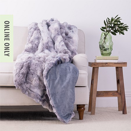 Design Republique Elys Grey Faux Fur Blanket In A Bag 
