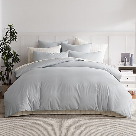 Fieldcrest Stonewashed 100% Cotton Mist Duvet Cover Set 