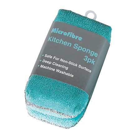 Microfibre 3pk Kitchen Sponge Set